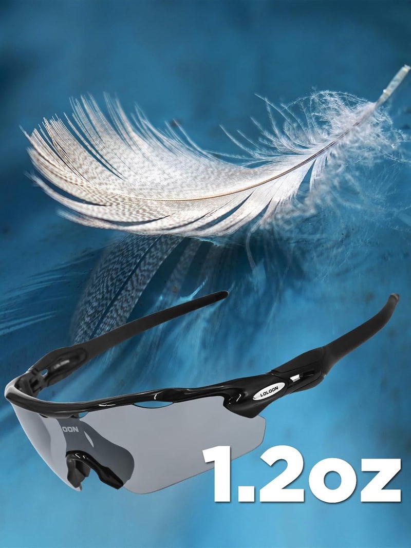 LOLOON Store Cycling Sunglasses for Men Women Youth, Wrap Around Sports Sunglasses for Running Climbing Bike Baseball Softball Golf - Image 4